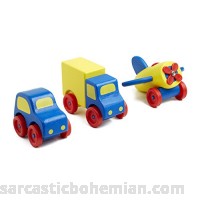 Melissa & Doug Deluxe Wooden First Vehicles Set With Truck Car and Airplane B000GKY2CQ
